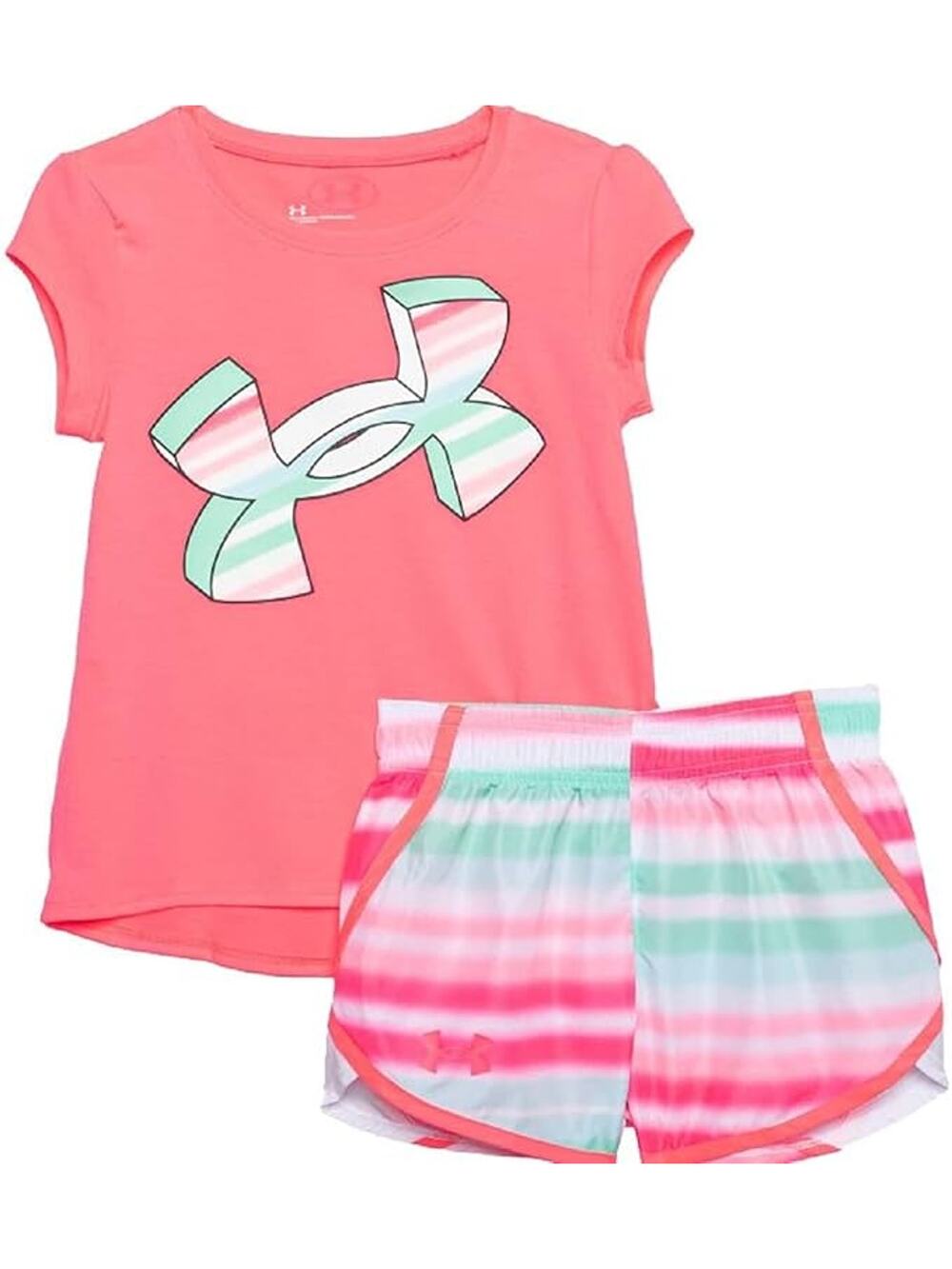 NWT Under Armour Girl's Airbrush Stripe Set sz 6